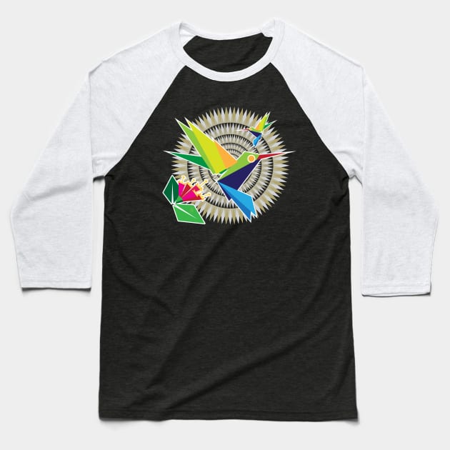 Colorful Hummingbirds Baseball T-Shirt by XtremePacific